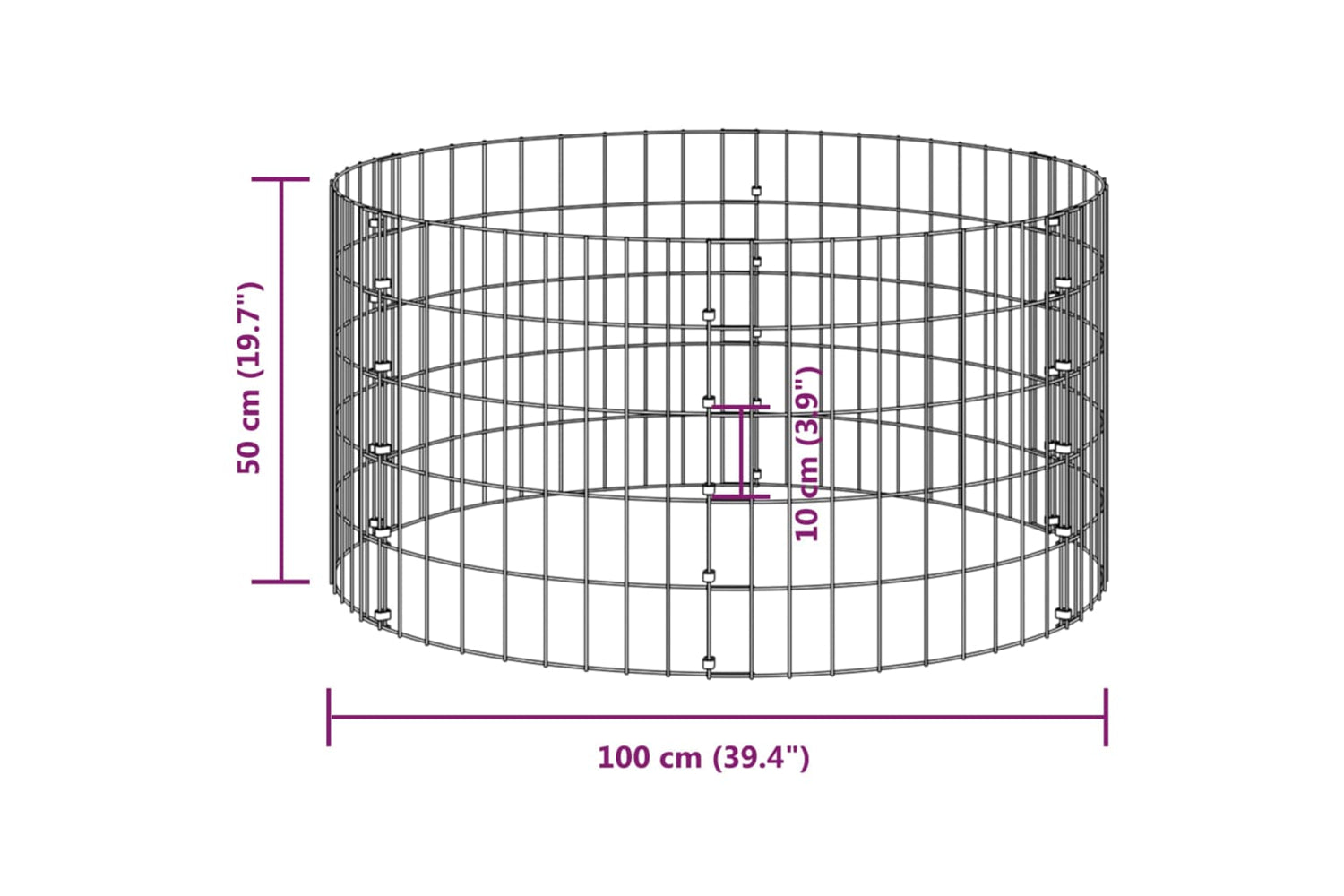 vidaXL 3115943 Garden Composter ÃƒÂƒÃ‚Â˜100x50cm Galvanised Steel-5