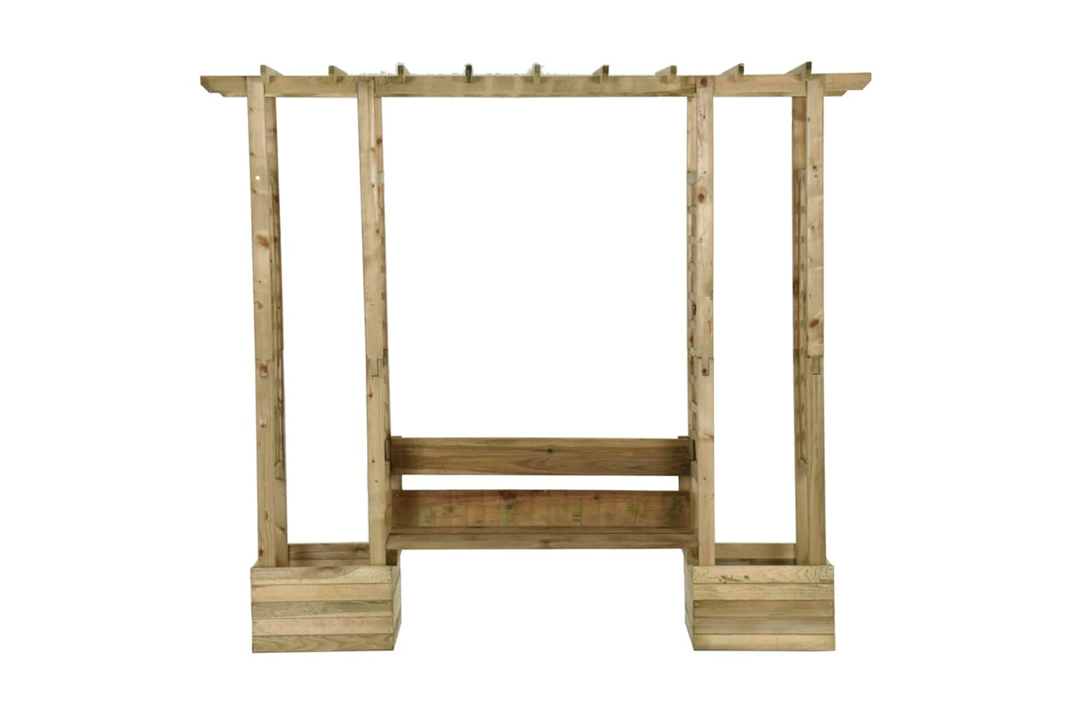 Vidaxl 318565 Garden Pergola With Bench&planters Impregnated Solid Wood Pine-2