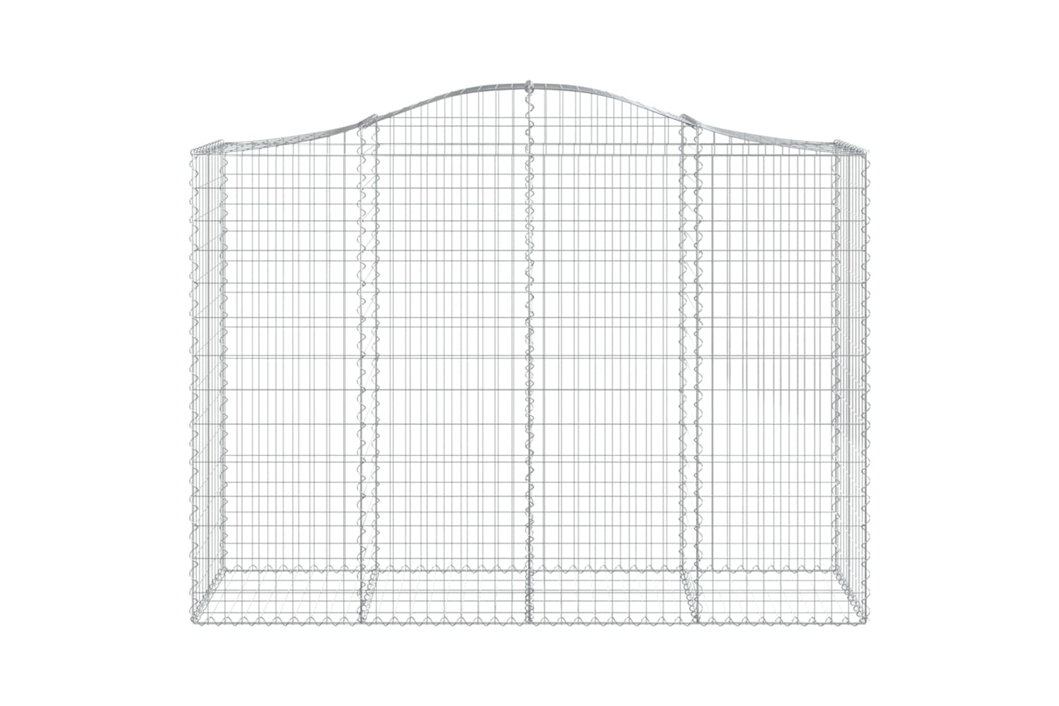 vidaXL 3145687 Arched Gabion Baskets 7 Pcs 200x50x140/160cm Galvanised Iron-3
