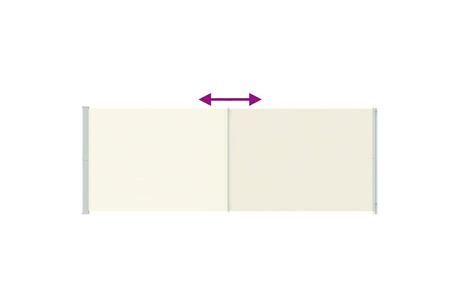 vidaXL 317977 Patio Retractable Side Awning 220x600cm Cream-6