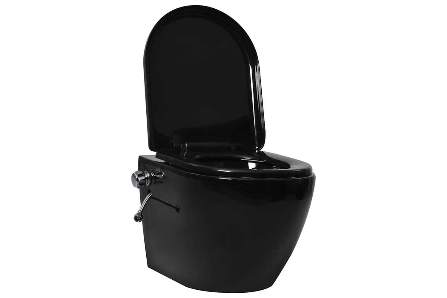 Vidaxl Wall Hung Rimless Toilet With Concealed Cistern Ceramic Black-2
