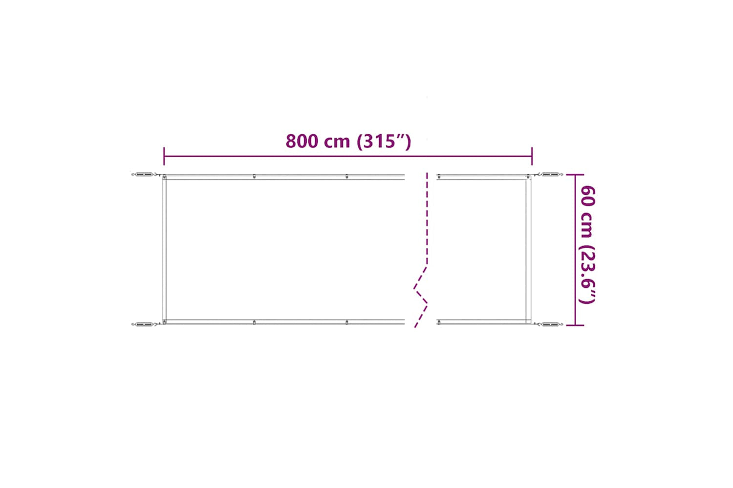 vidaXL 148448 Vertical Awning Blue 60x800cm Oxford Fabric-5