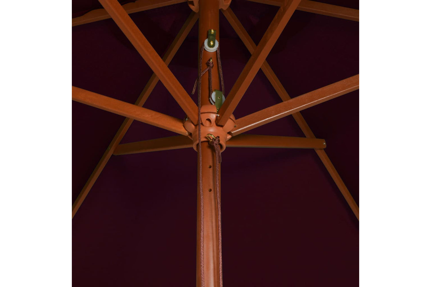 vidaXL 313758 Outdoor Parasol With Wooden Pole Bordeaux Red 200x300cm-5