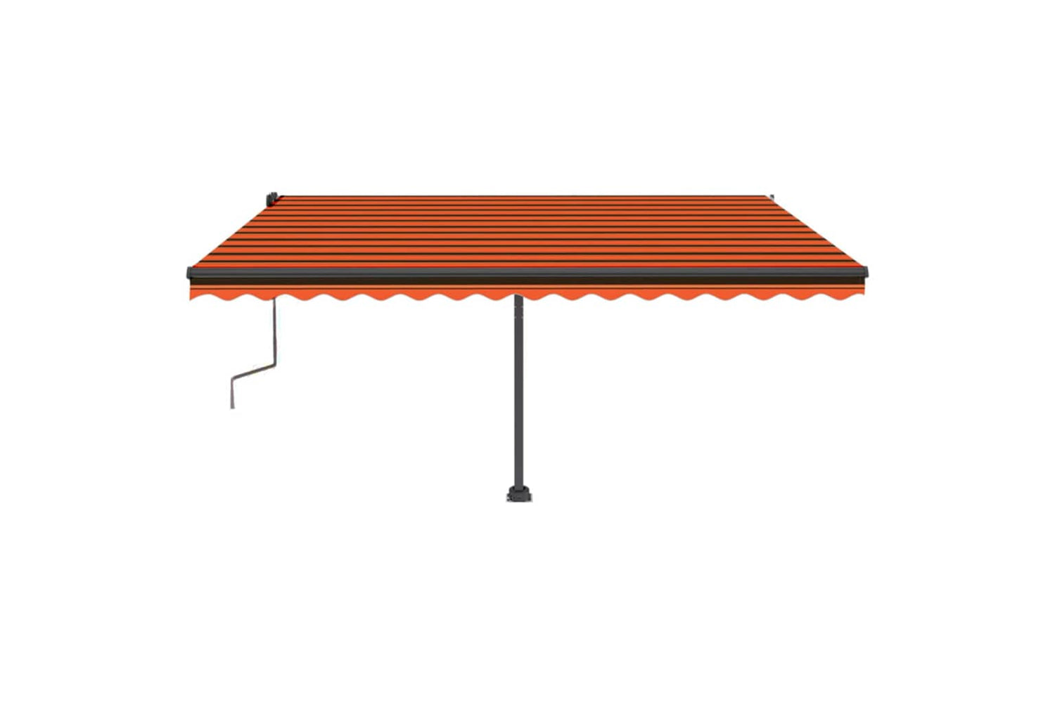 vidaXL 3069840 Freestanding Manual Retractable Awning 450x350cm Orange/brown-3