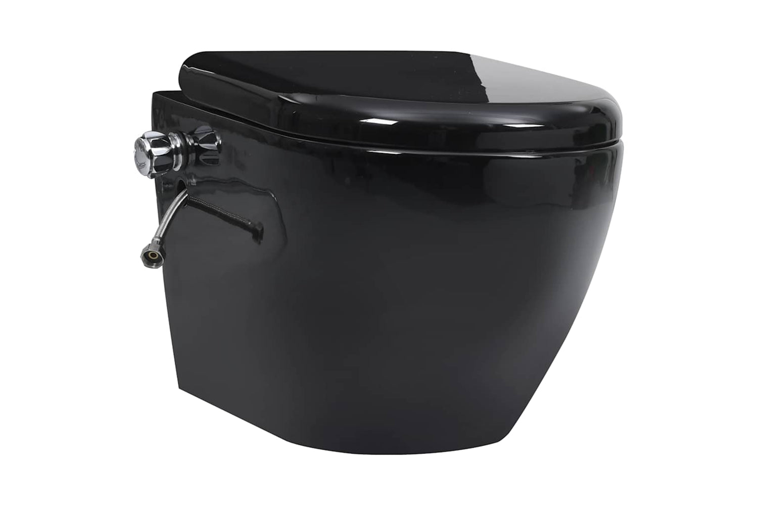 Vidaxl Wall Hung Rimless Toilet With Concealed Cistern Ceramic Black-5