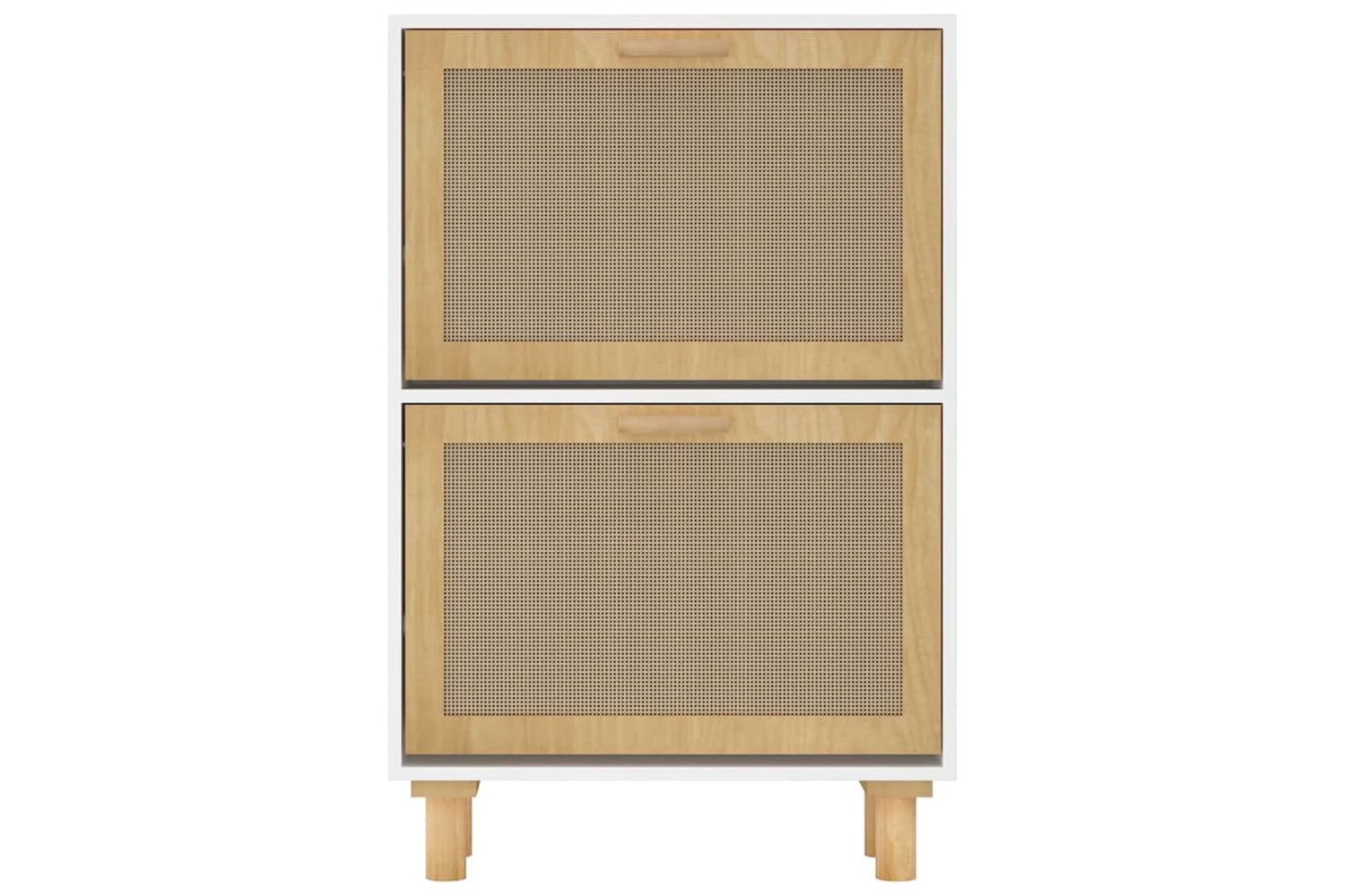 Vidaxl 345645 Shoe Cabinet White 52x25x80 Cm Engineered Wood&natural Rattan-4