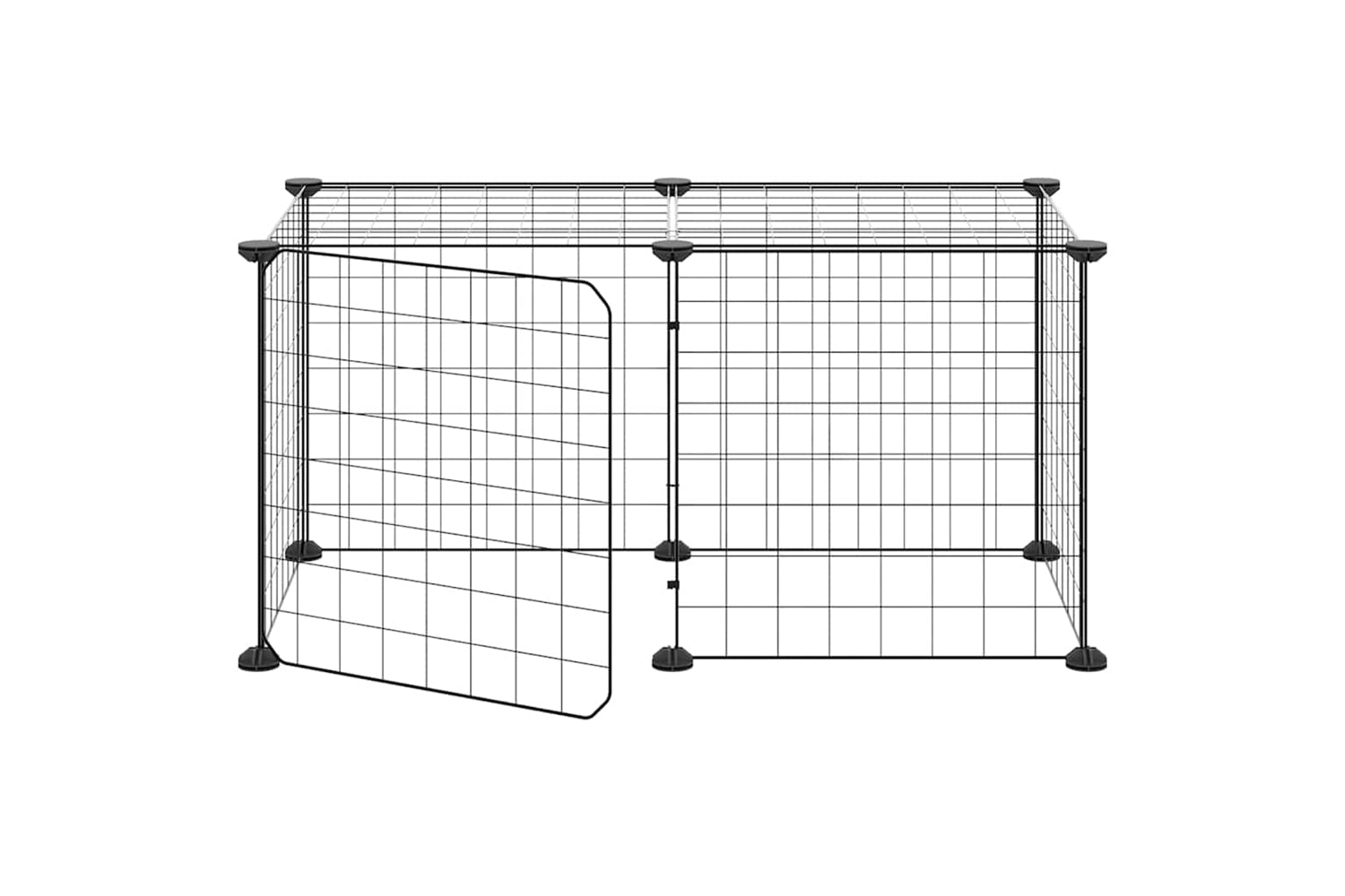 vidaXL 3114050 8-panel Pet Cage With Door Black 35x35cm Steel-3