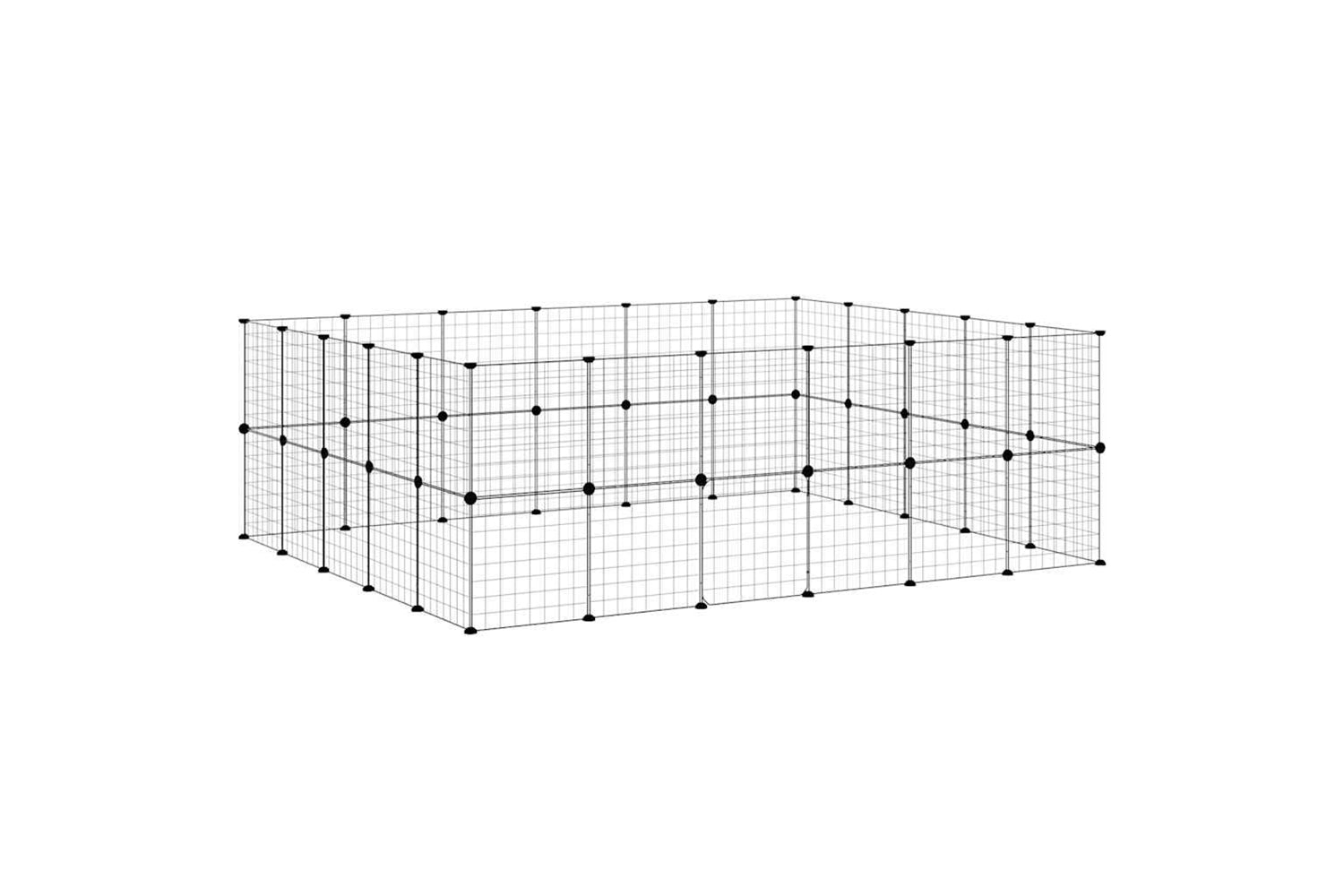 vidaXL 3114040 44-panel Pet Cage With Door Black 35x35cm Steel-3