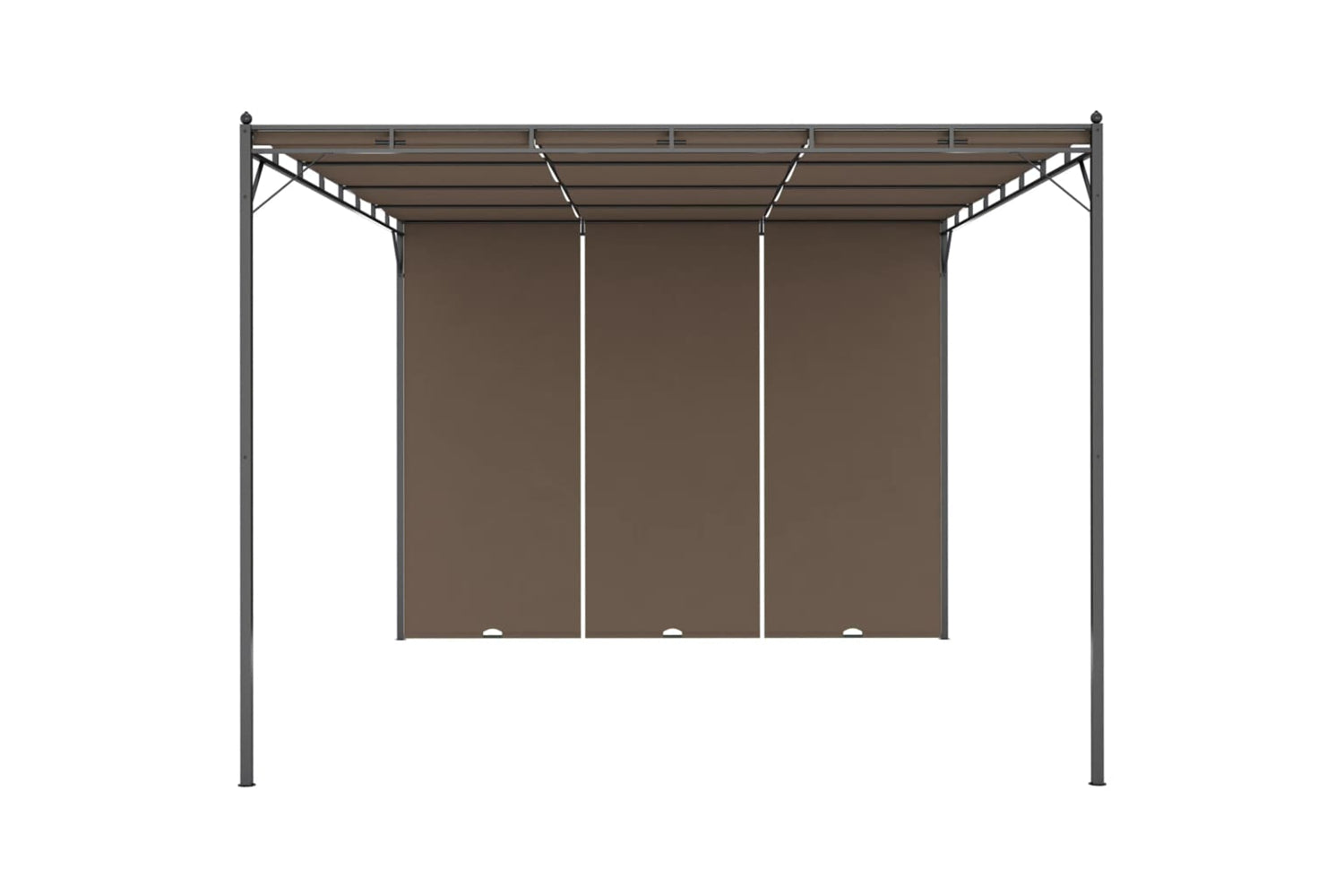 Vidaxl 312264 Garden Gazebo With Side Curtain 4x3x2.25 M Taupe-3