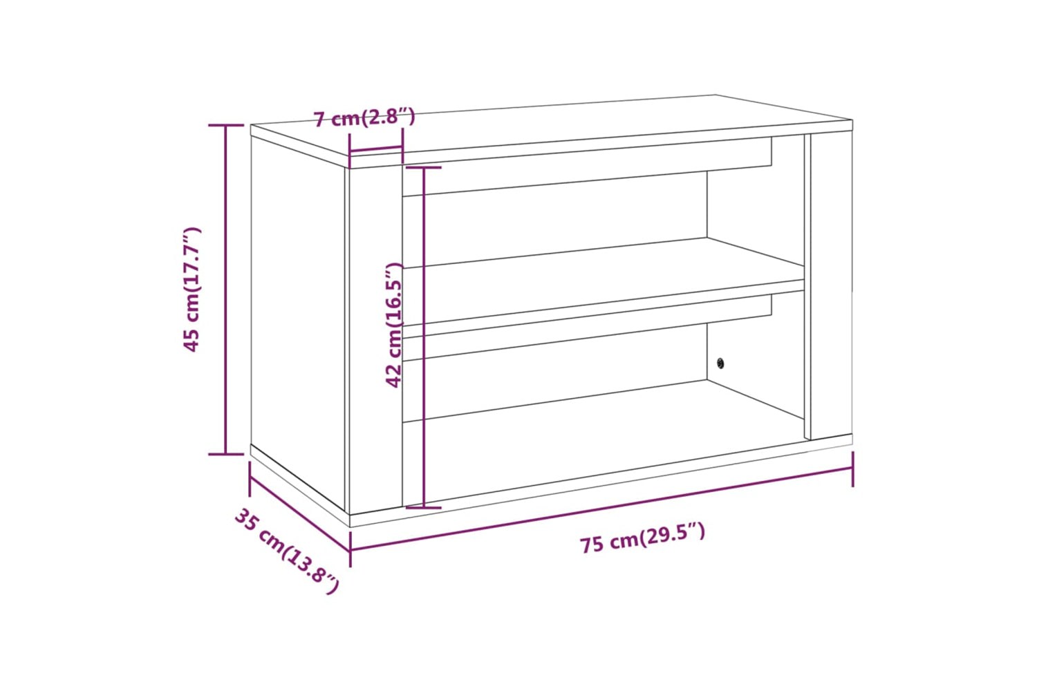 vidaXL 816899 Shoe Rack Sonoma Oak 75x35x45cm Engineered Wood-7