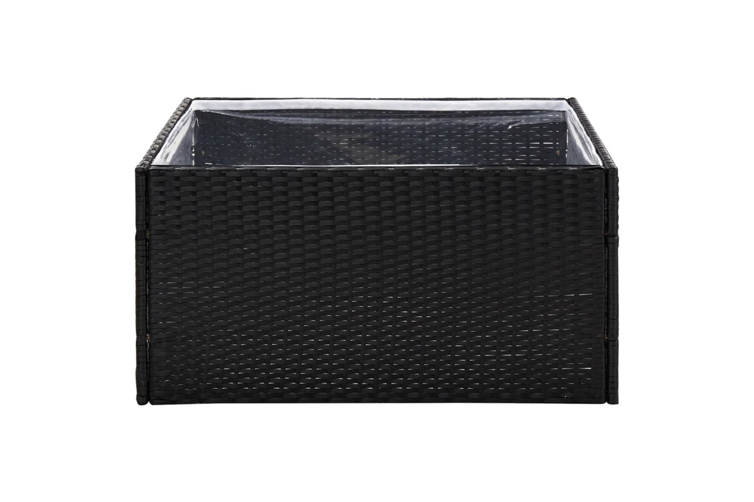 vidaXL 319171 Garden Planter Black 80x80x40cm Poly Rattan-3