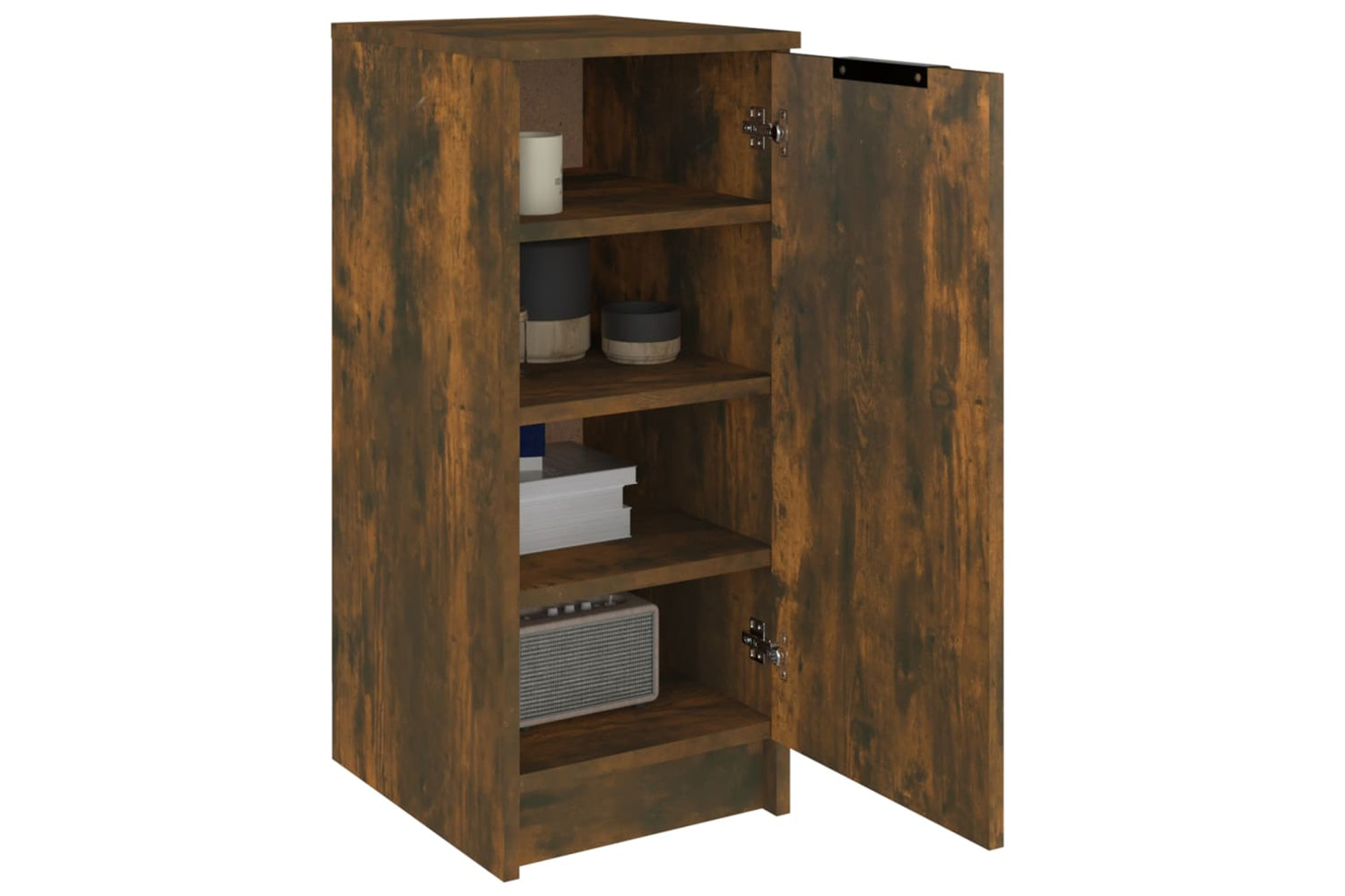 vidaXL 817099 Shoe Cabinet Smoked Oak 30x35x70cm Engineered Wood-3