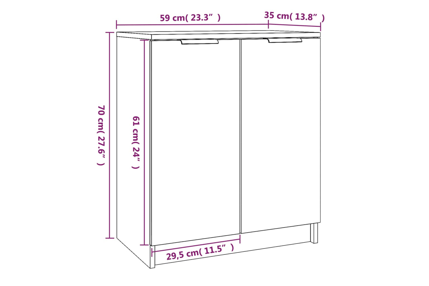 vidaXL 817102 Shoe Cabinet Smoked Oak 59x35x70cm Engineered Wood-8