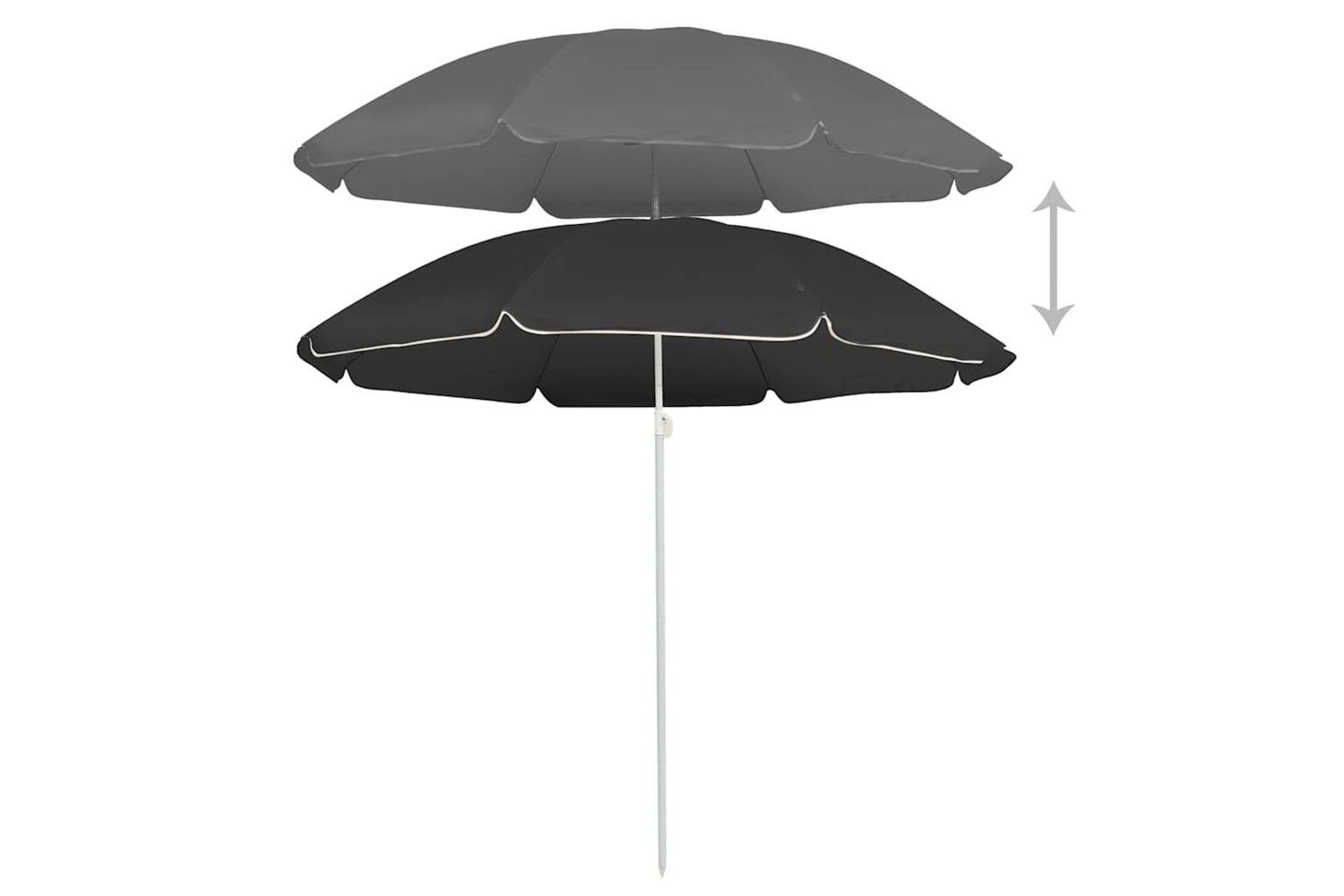 vidaXL 315539 Outdoor Parasol With Steel Pole Anthracite 180cm-2