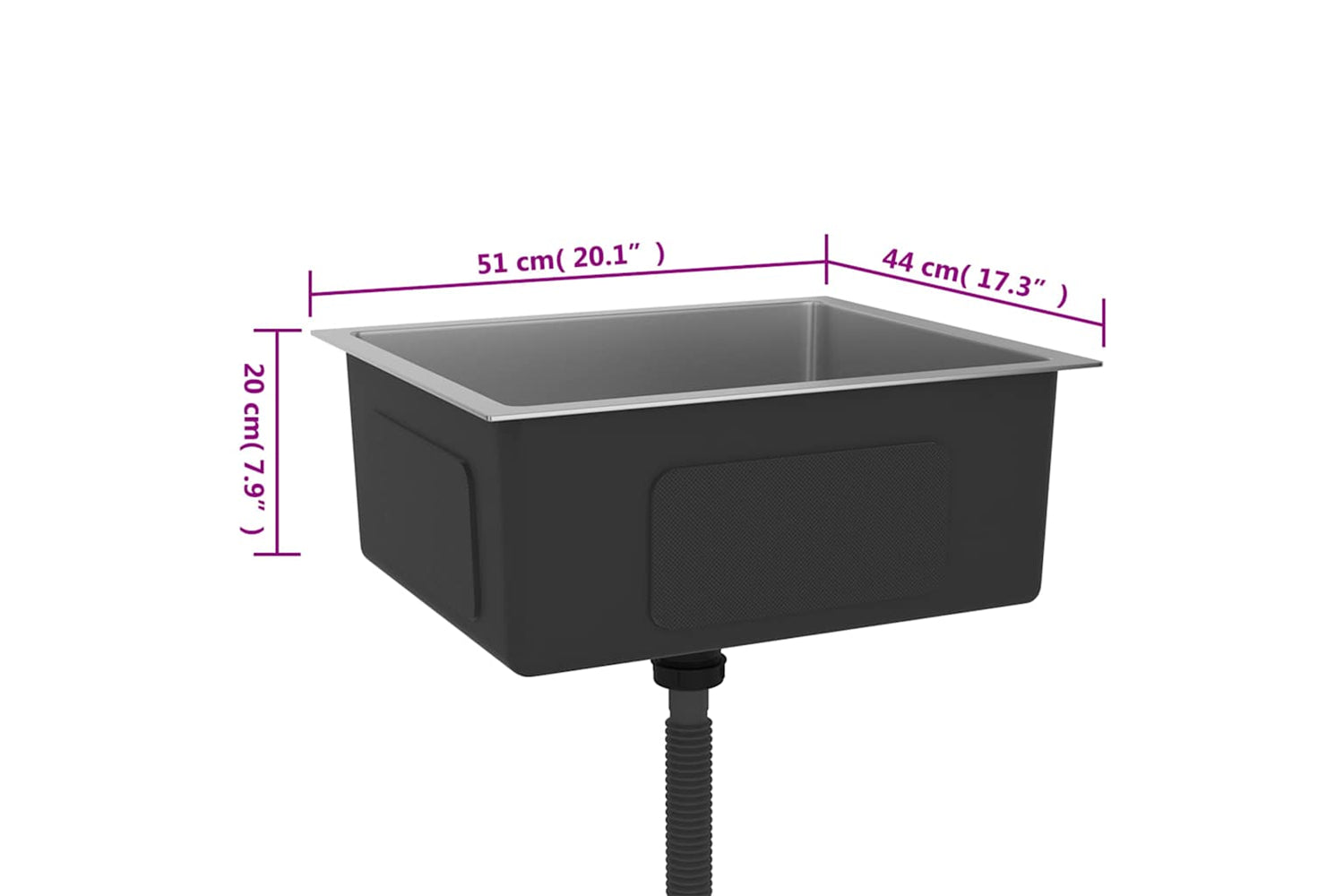 Vidaxl 51502 Handmade Kitchen Sink Stainless Steel-8