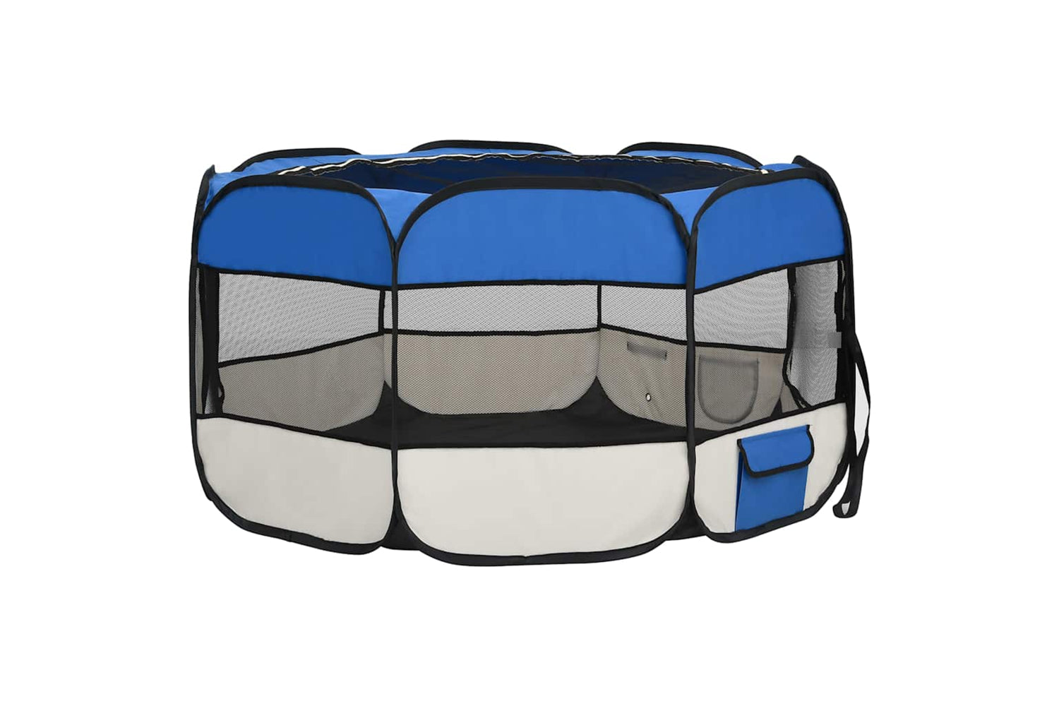 Vidaxl Foldable Dog Playpen With Carrying Bag Blue 125x125x61 Cm-4