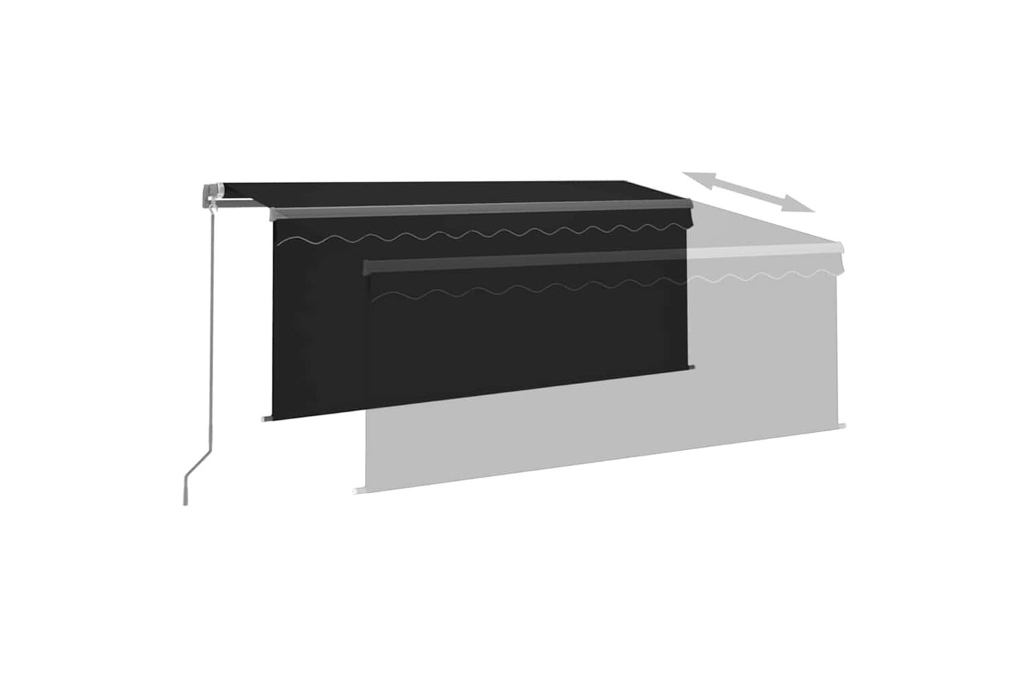 Vidaxl 3069384 Manual Retractable Awning With Blind&led 3x2.5m Anthracite-3