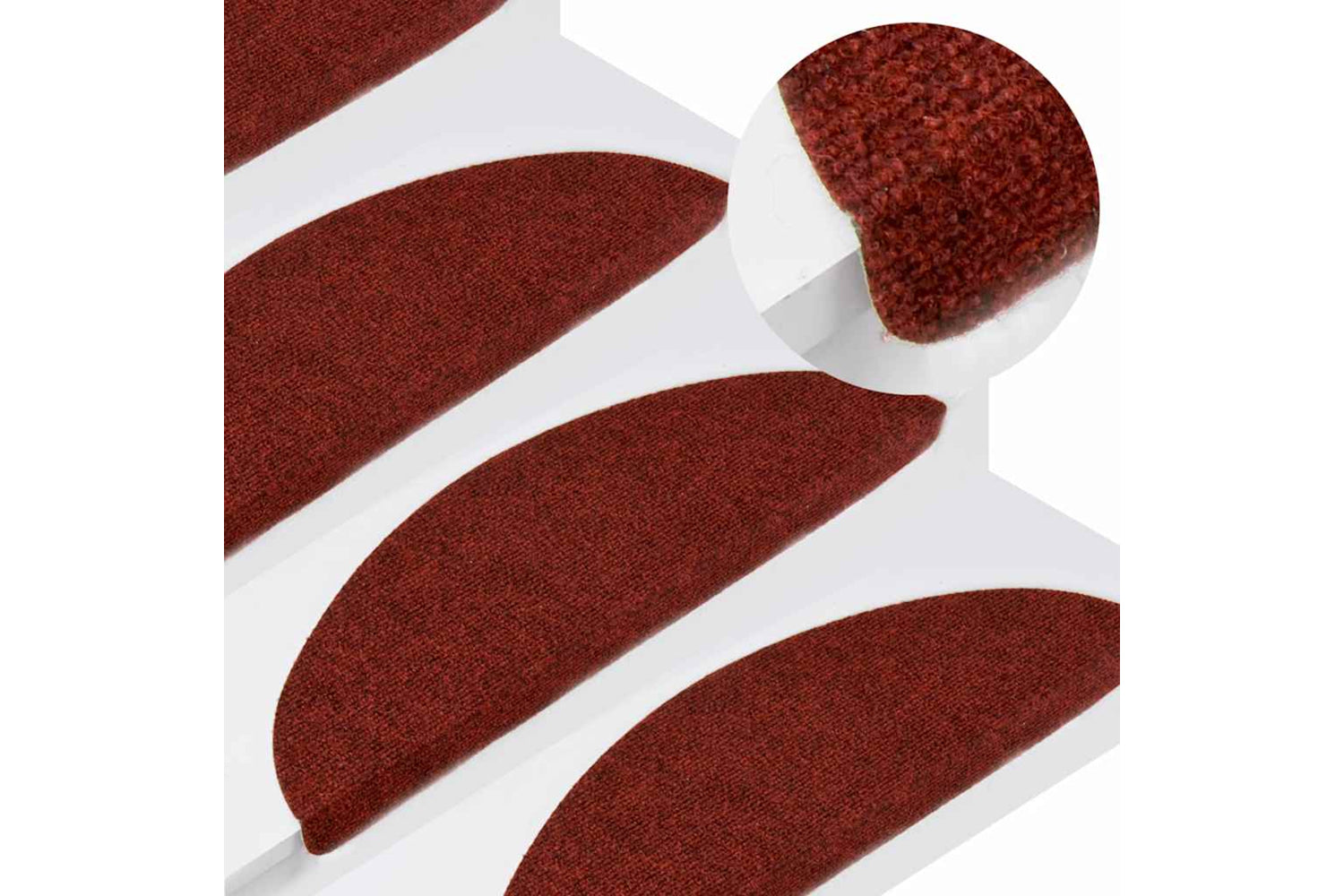 vidaXL 149683 Self-adhesive Stair Mats 10 Pcs Red 56x17x3cm Needle Punch-5