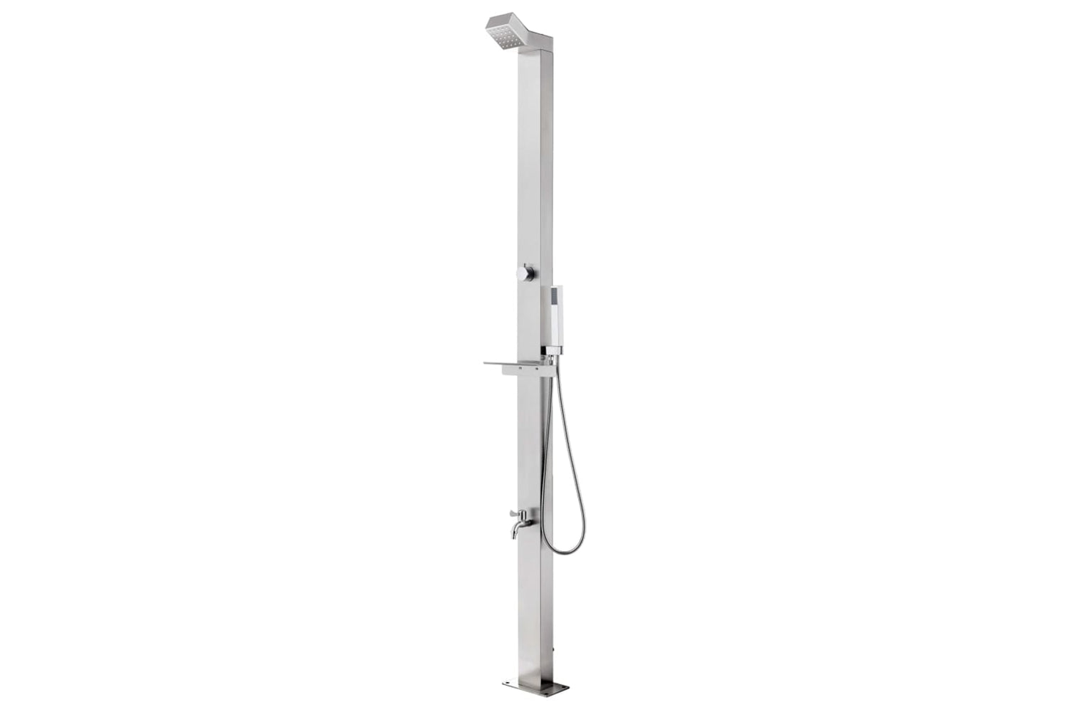 vidaXL 3070777 Garden Shower With Brown Base 225cm Stainless Steel-3