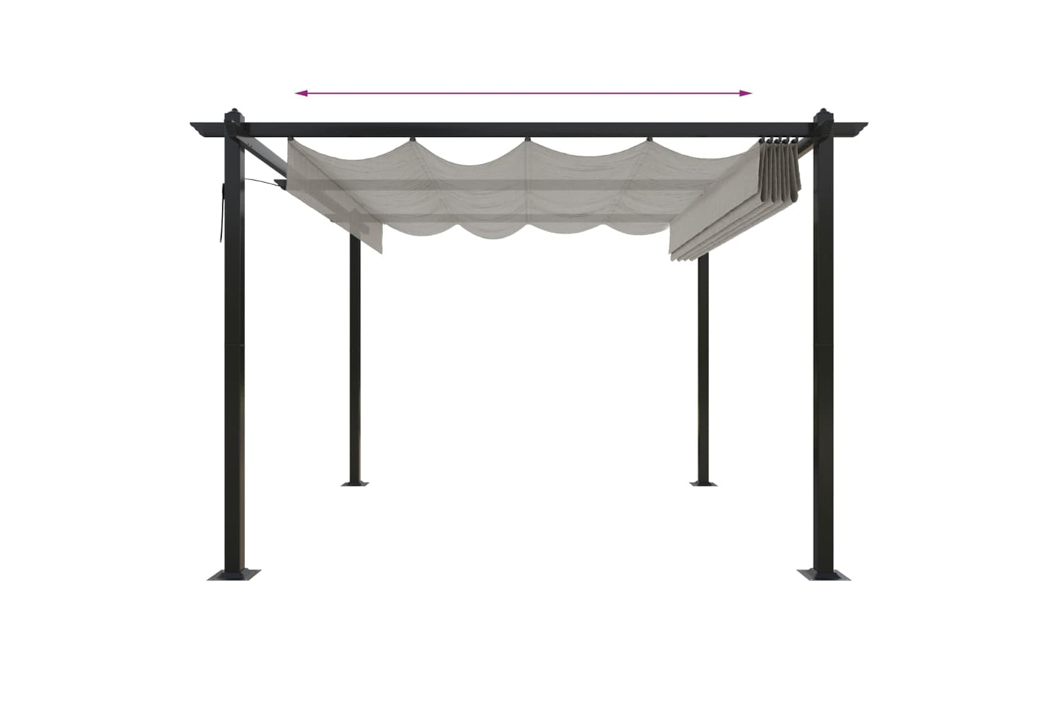 Vidaxl 318534 Garden Gazebo With Retractable Roof 3x3 M Cream-5