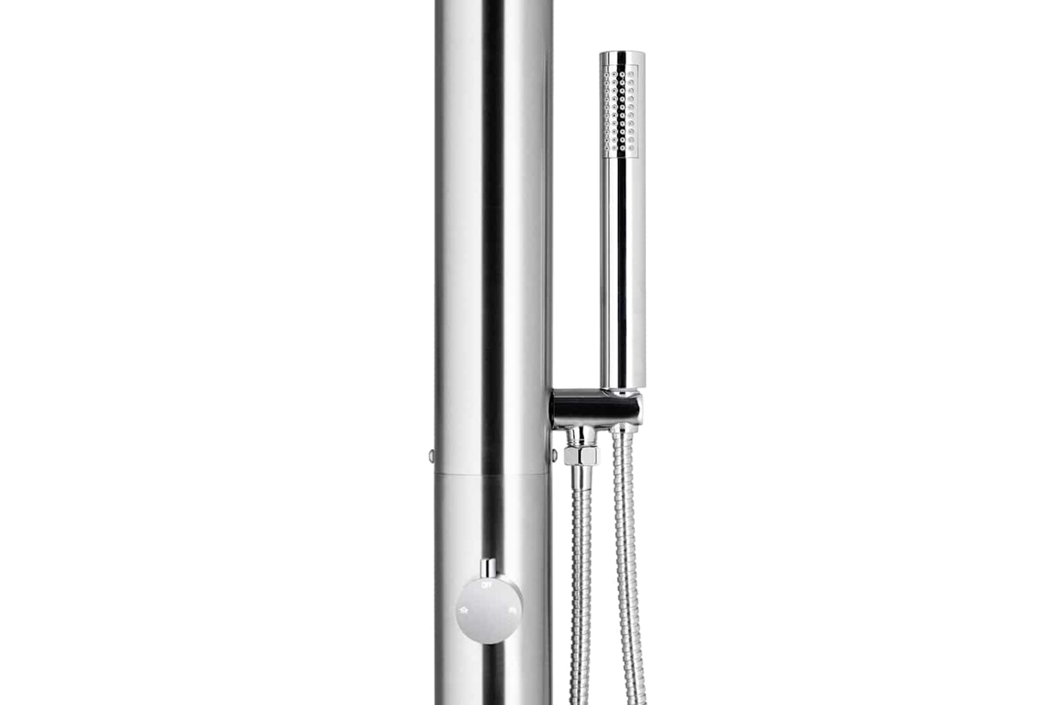 vidaXL 3070790 Garden Shower With Brown Base 225cm Stainless Steel-7