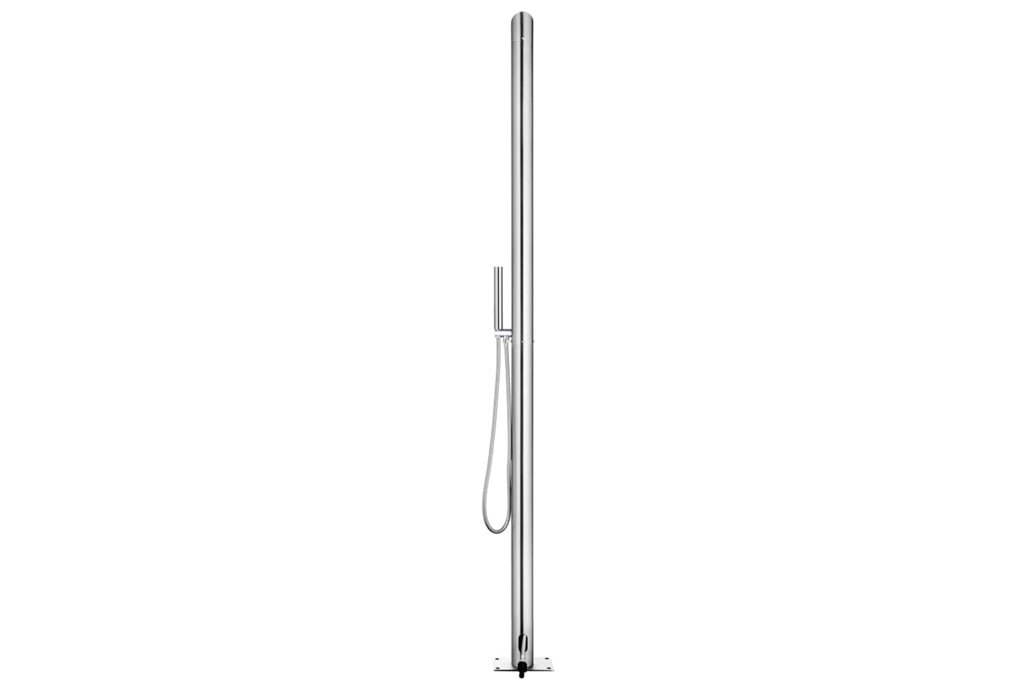 vidaXL 3070780 Garden Shower With Brown Base 225cm Stainless Steel-6
