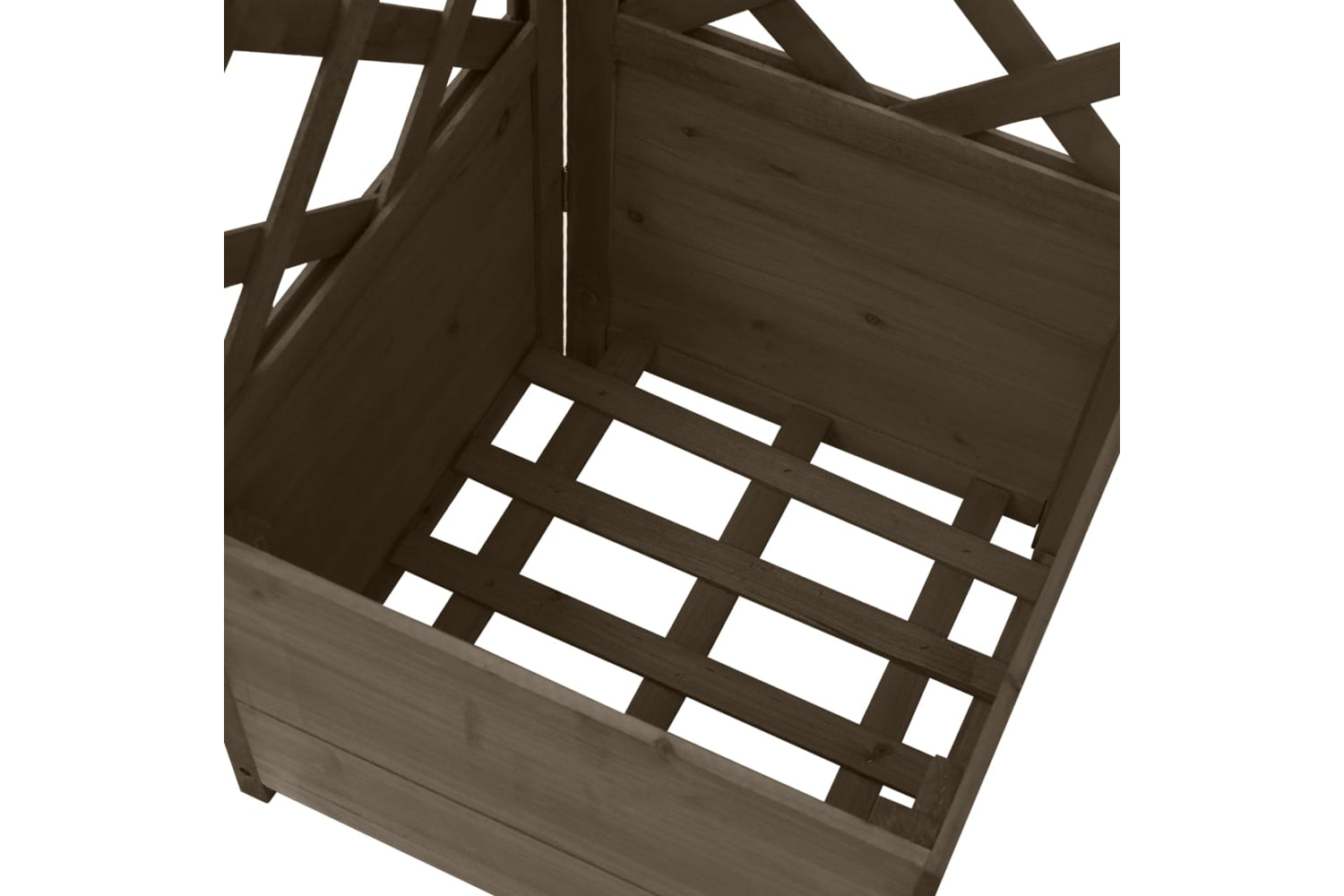 vidaXL 316412 Corner Trellis Planter Grey 40x40x150cm Solid Fir Wood-4