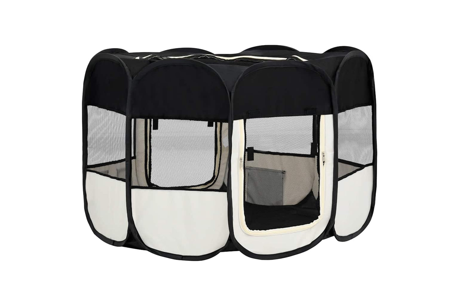 Vidaxl Foldable Dog Playpen With Carrying Bag Black 110x110x58 Cm-4