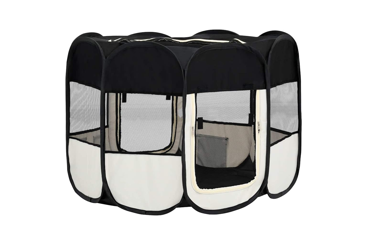 Vidaxl Foldable Dog Playpen With Carrying Bag Black 90x90x58 Cm-4