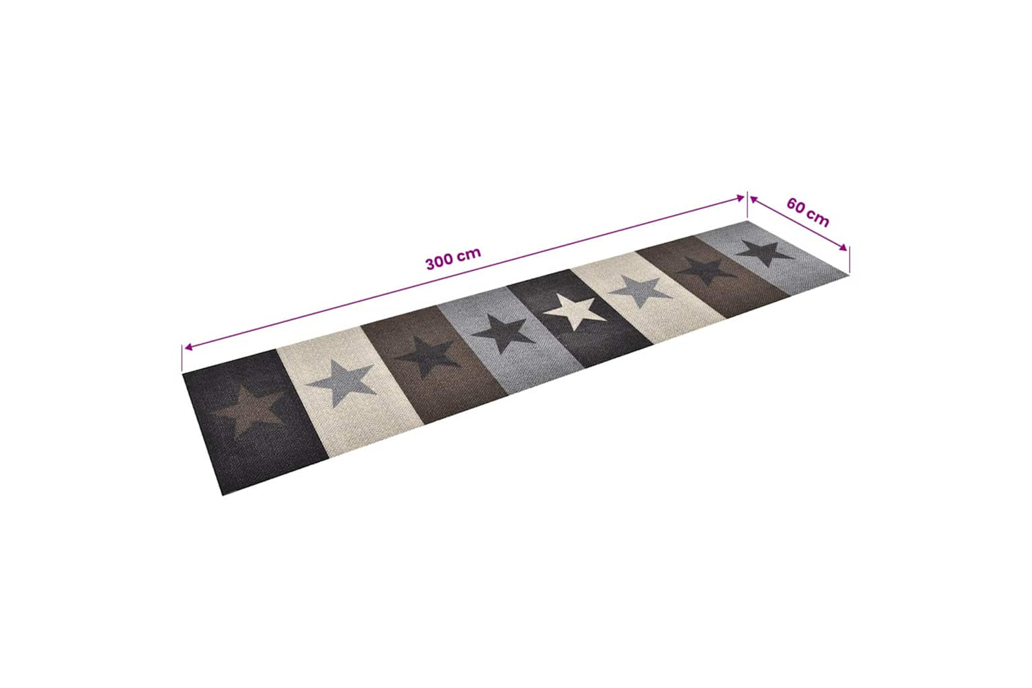 vidaXL 315963 Kitchen Carpet Washable Stars 60x300cm-5