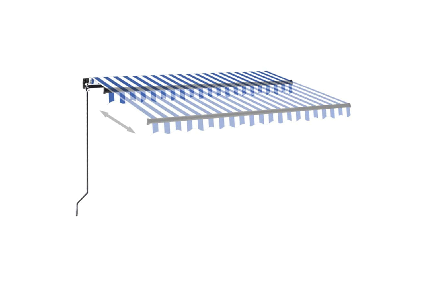 Vidaxl Manual Retractable Awning With Led 350x250 Cm Blue And White-2