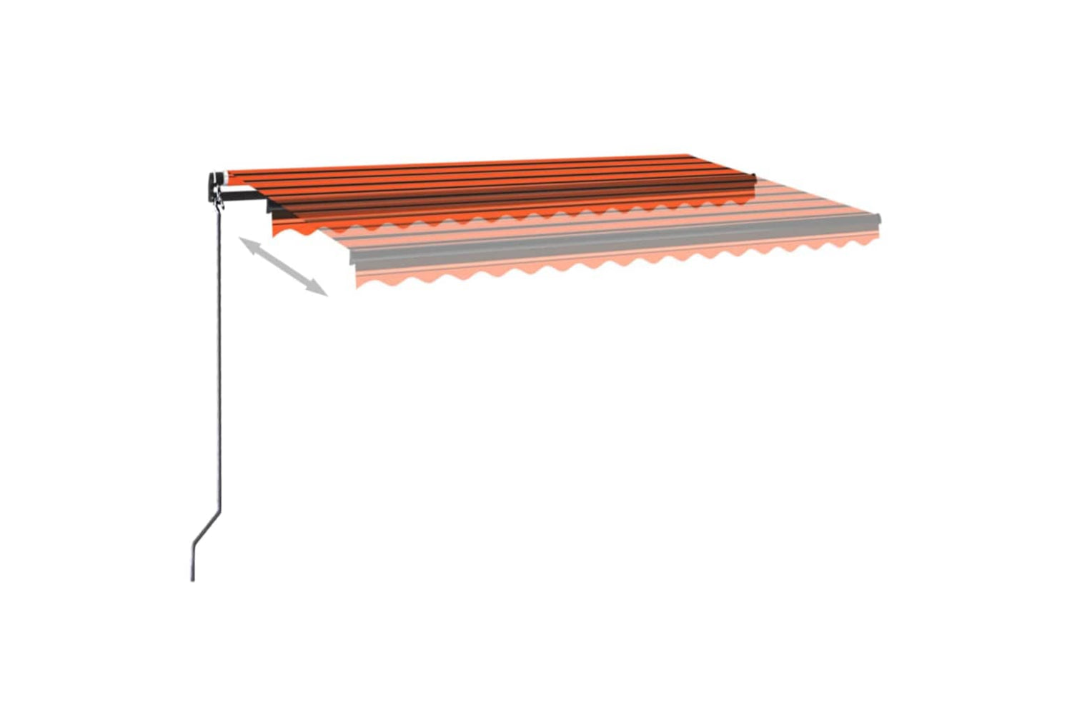 vidaXL 3069200 Manual Retractable Awning 450x350cm Orange And Brown-2