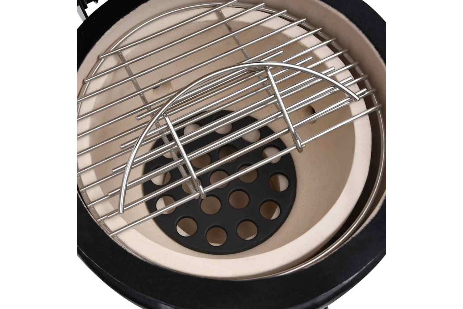 Vidaxl 2-in-1 Kamado Barbecue Grill Smoker Ceramic 56 Cm Black-8
