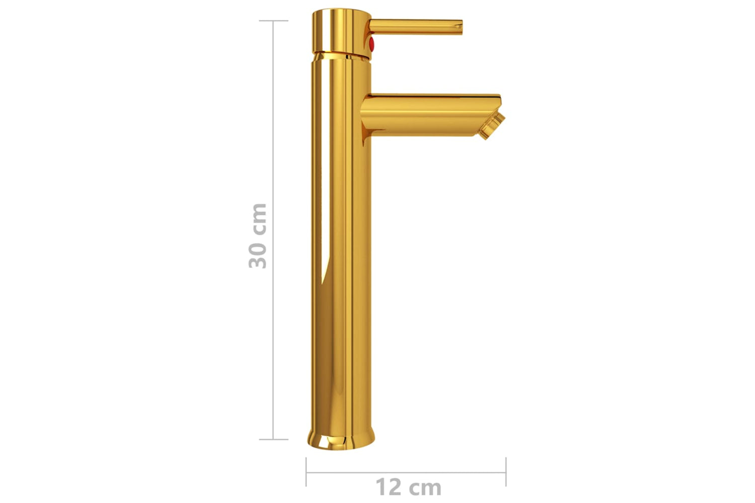 vidaXL 149089 Bathroom Mixer Tap Gold 12x30cm-4
