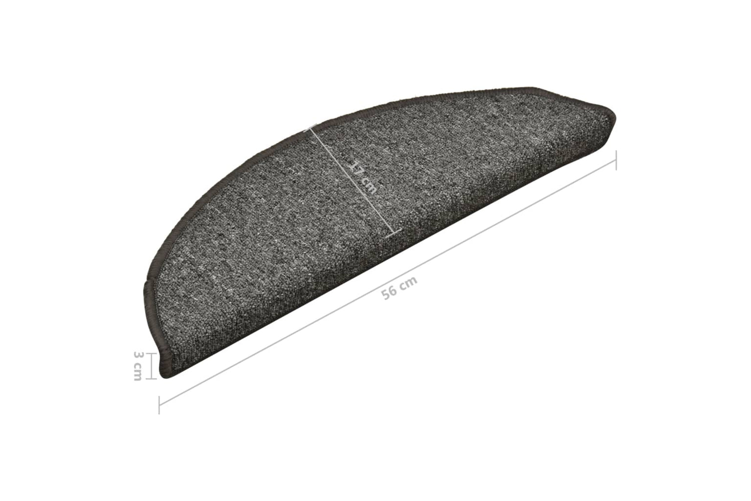 vidaXL 322368 Carpet Stair Treads 15 Pcs Dark Grey 56x17x3cm-8