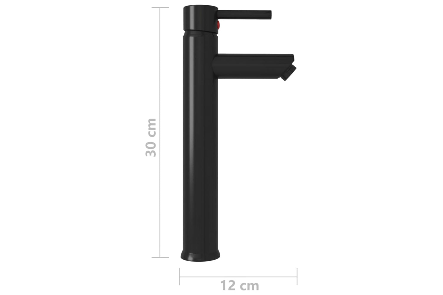 vidaXL 149088 Bathroom Mixer Tap Black 12x30cm-4