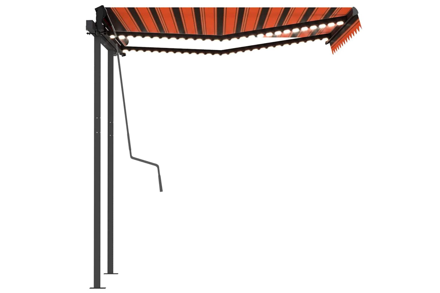 Vidaxl Manual Retractable Awning With Led 3x2.5 M Orange And Brown-5