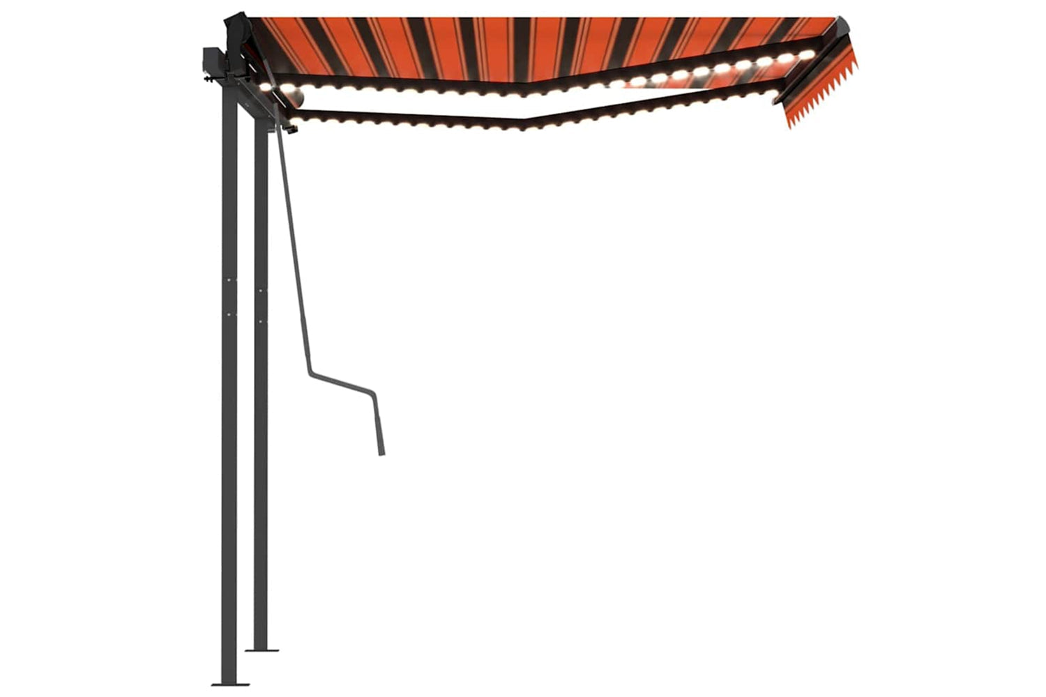 Vidaxl Manual Retractable Awning With Led 3.5x2.5 M Orange And Brown-5