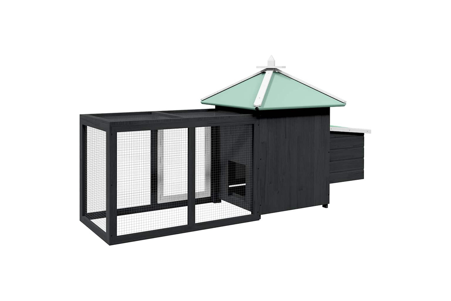 vidaXL 170981 Chicken Coop With Nest Box Grey 190x72x102cm Solid Firwood-5