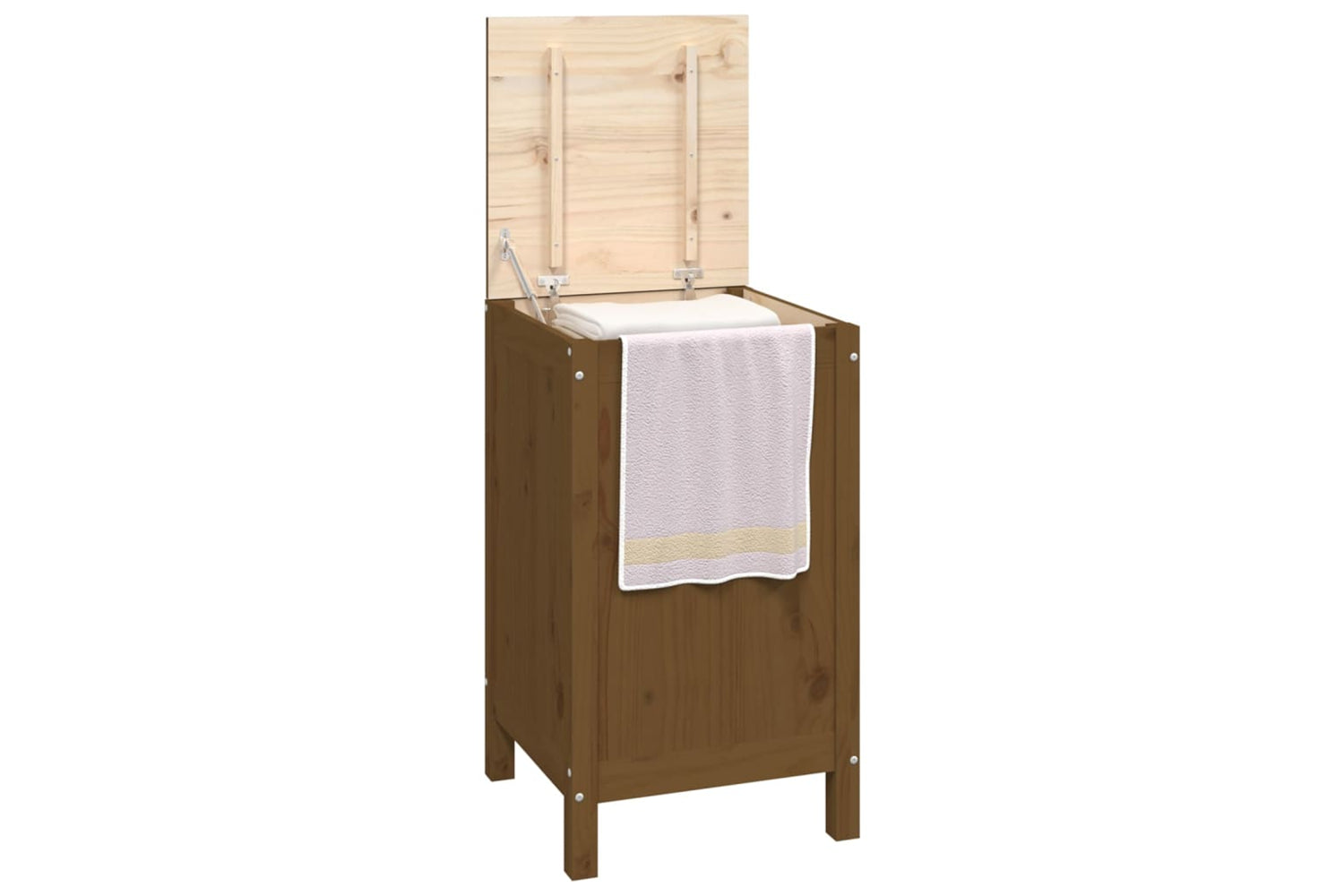 vidaXL 823577 Laundry Box Honey Brown 44x44x76cm Solid Wood Pine-3
