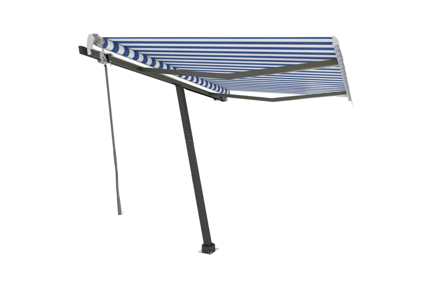 Vidaxl Manual Retractable Awning With Led 300x250 Cm Blue And White-2