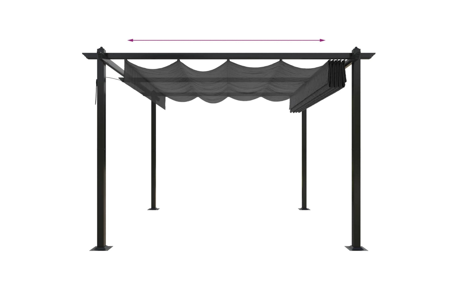 Vidaxl 318535 Garden Gazebo With Retractable Roof 3x3 M Anthracite-5
