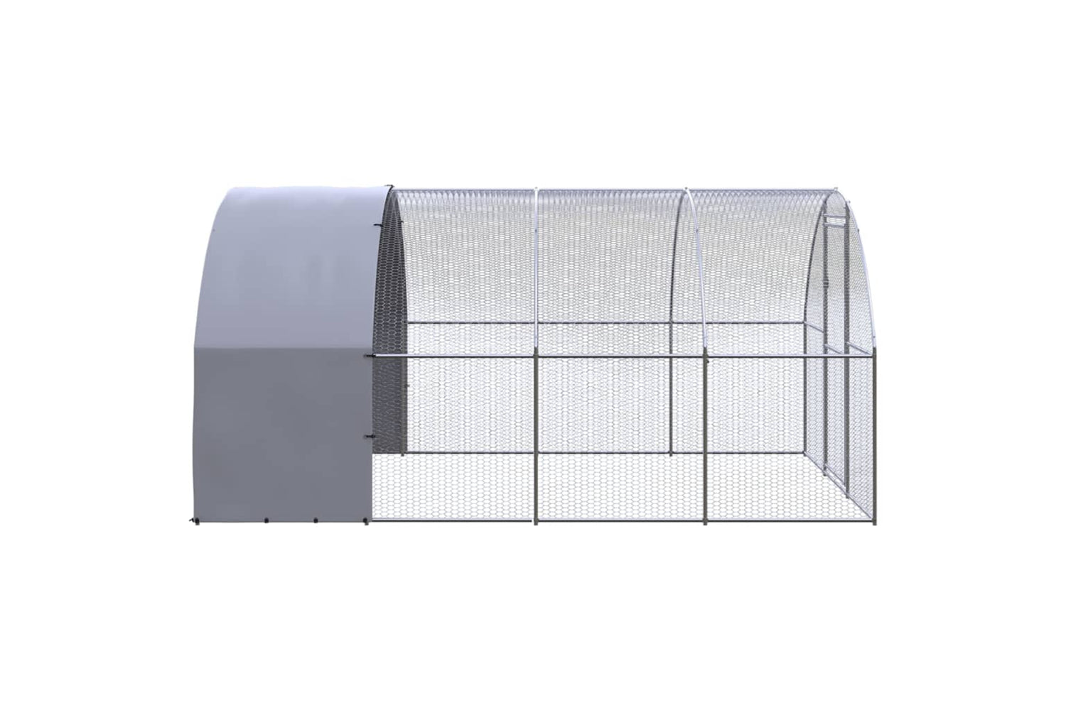 Vidaxl 3095473 Outdoor Chicken Coop 3x4x2 M Galvanised Steel-3