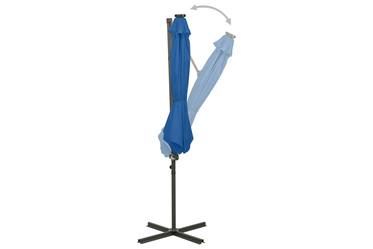 Vidaxl 312341 Cantilever Umbrella With Pole And Led Lights Azure Blue 300 Cm-3