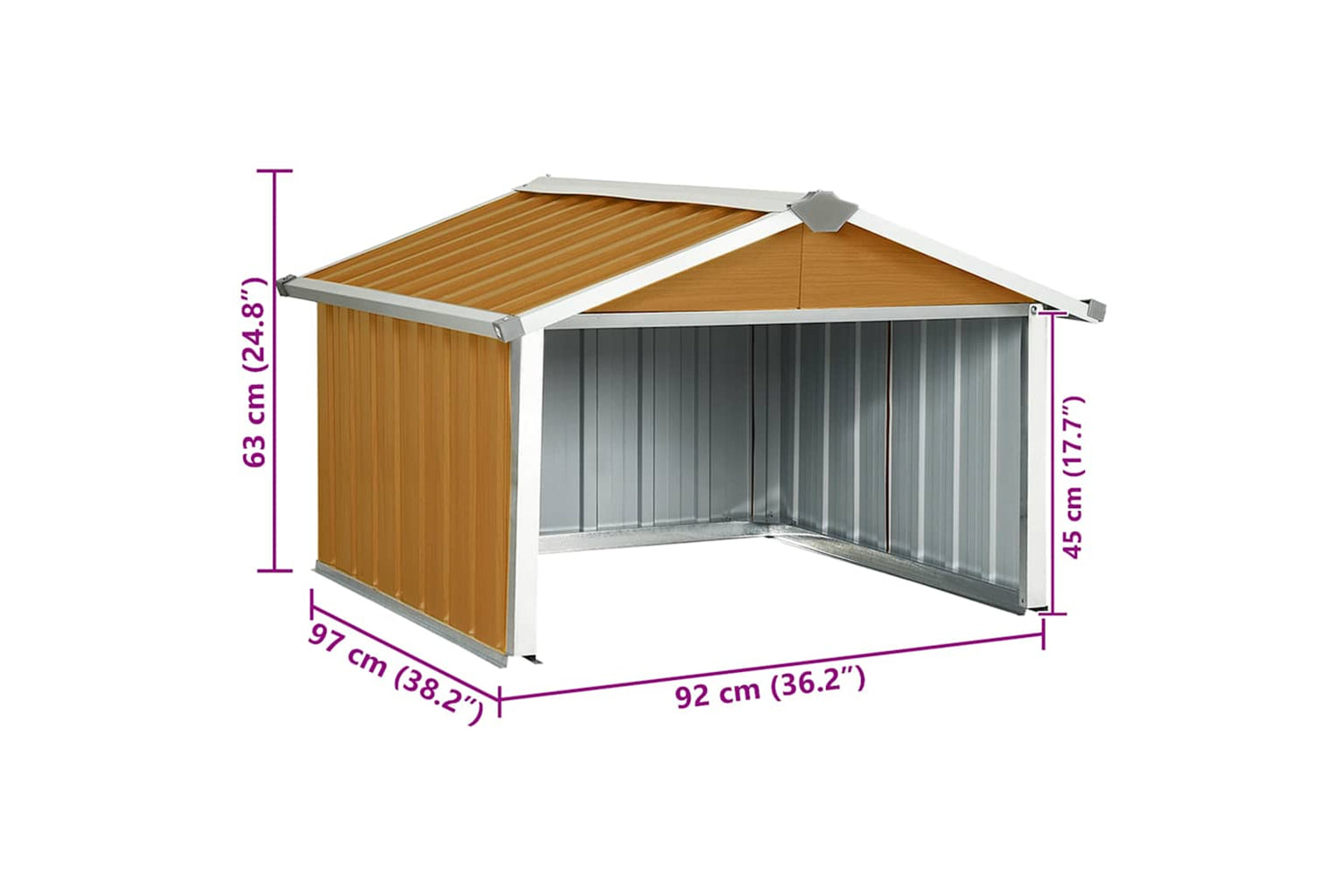 vidaXL 150910 Garden Robot Lawnmower Shed 92x97x63cm Galvanised Steel Brown-8