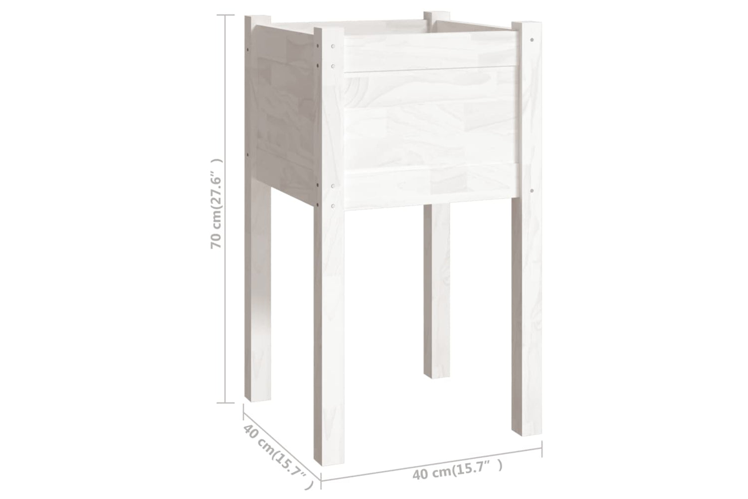 vidaXL 810791 Garden Planter White 40x40x70cm Solid Pinewood-6