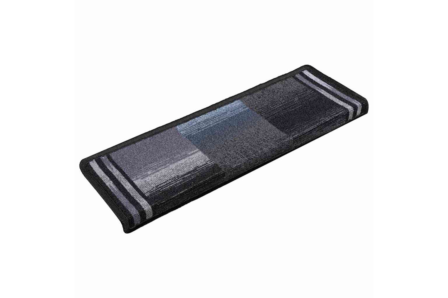 vidaXL 326208 Stair Mats Self-adhesive 15 Pcs 65x21x4cm Black And Grey-2