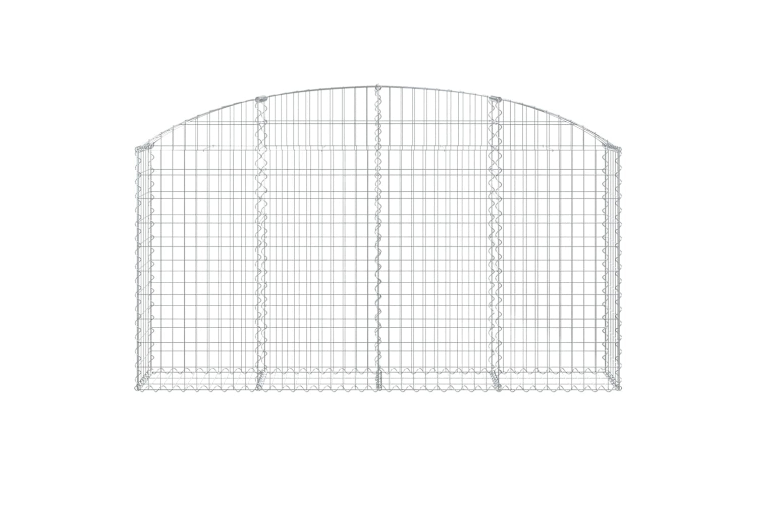 vidaXL 153465 Arched Gabion Basket 200x30x100/120cm Galvanised Iron-2