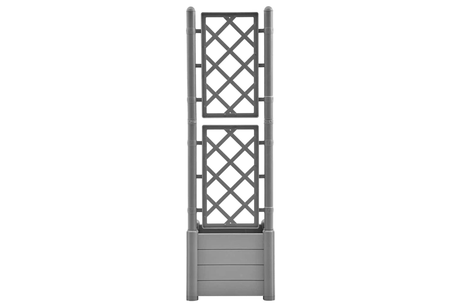 vidaXL 317581 Garden Planter With Trellis 43x43x142cm Pp Stone Grey-3