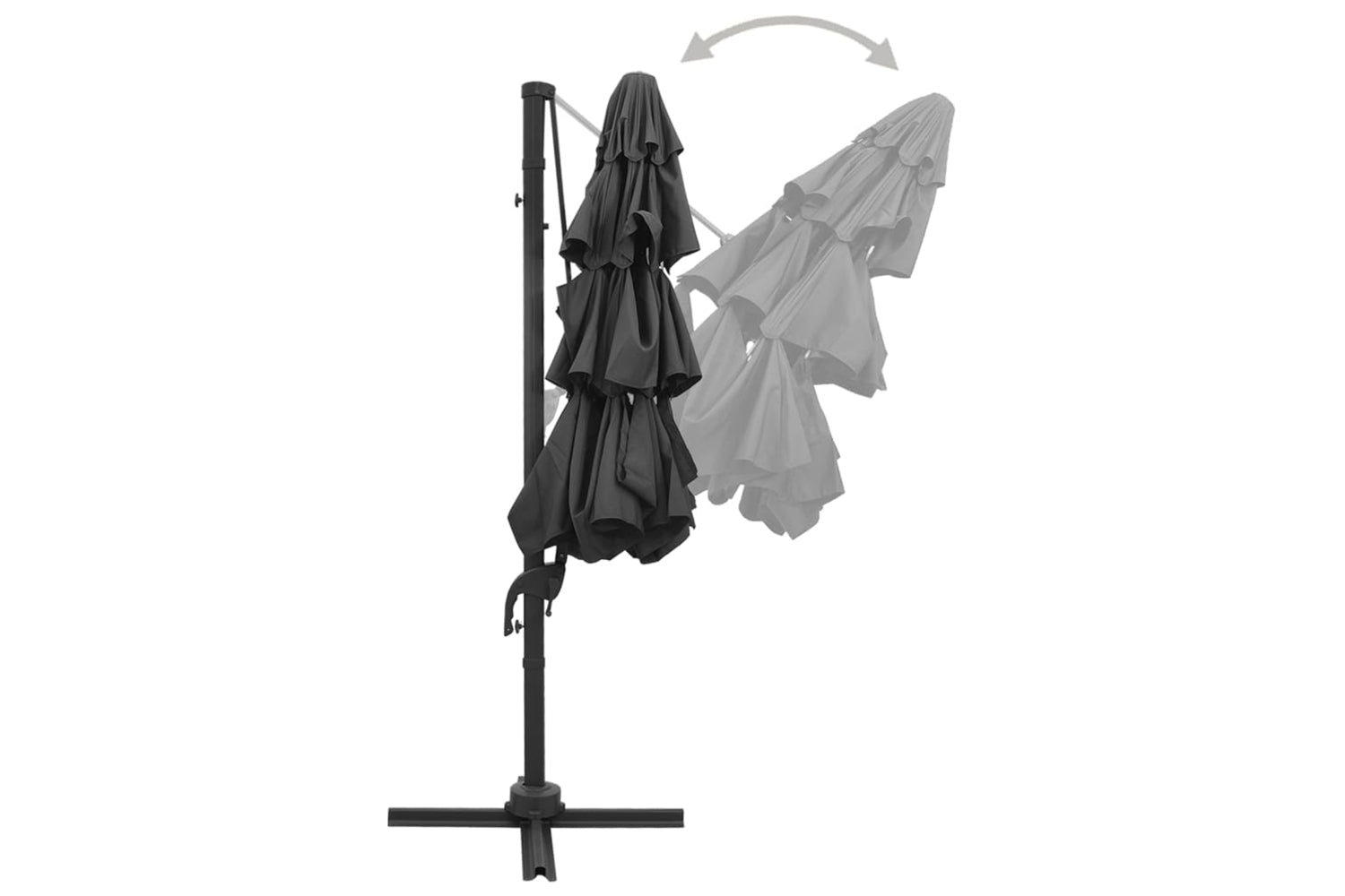 Vidaxl 313830 4-tier Parasol With Aluminium Pole Anthracite 3x3 M-4